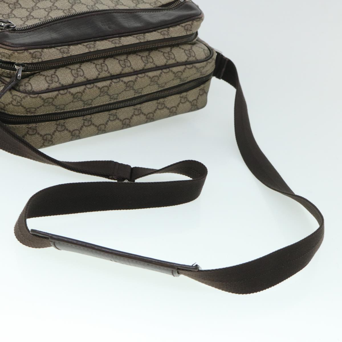 GUCCI GG Canvas Shoulder Bag PVC Leather Beige 114531 54876