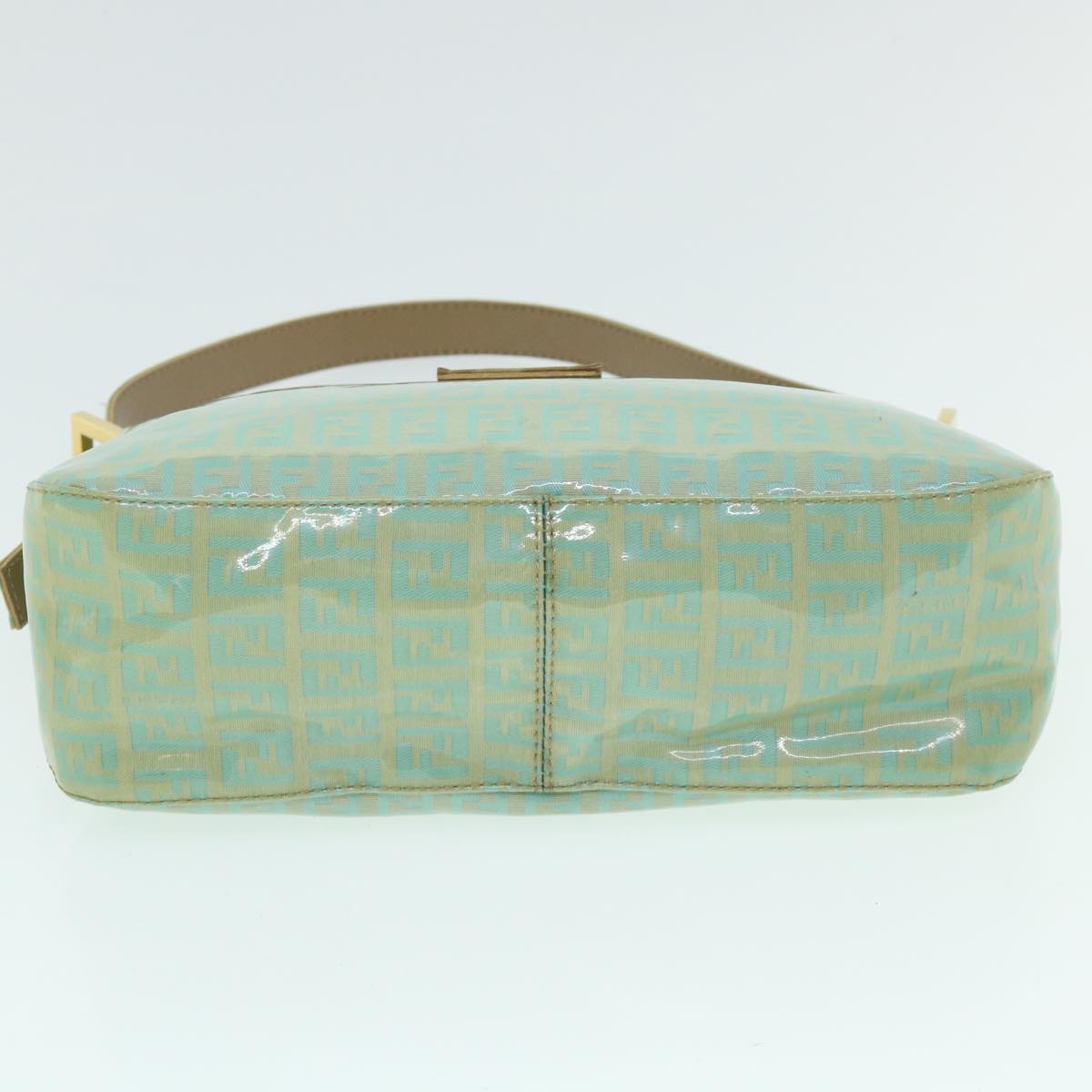 FENDI Zucchino Canvas Mamma Baguette Shoulder Bag Coated Canvas Blue 54889