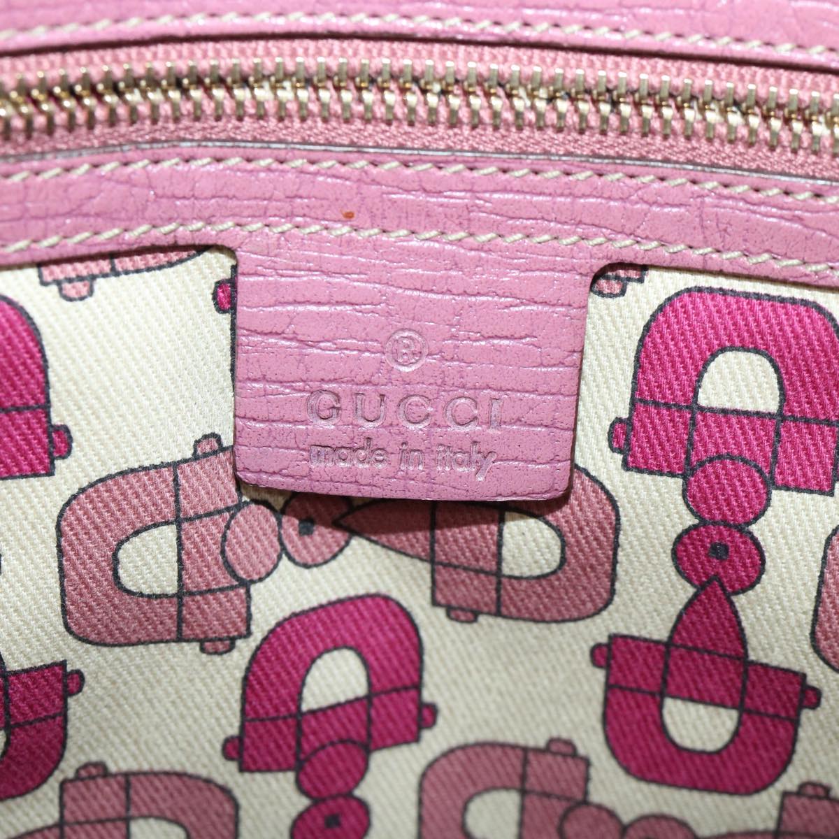GUCCI GG Canvas Sherry Line Tote Bag Beige Pink 162899 54900