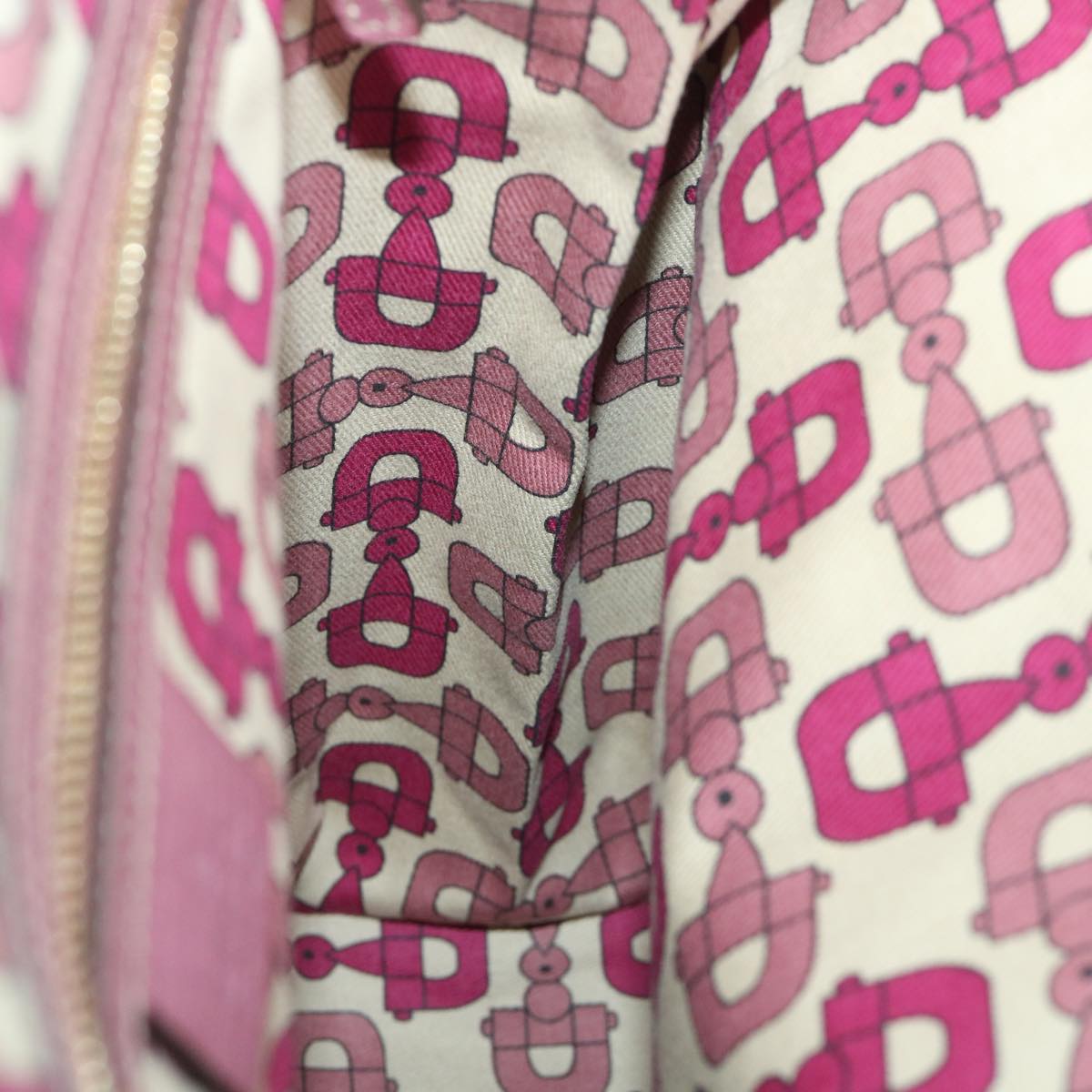 GUCCI GG Canvas Sherry Line Tote Bag Beige Pink 162899 54900
