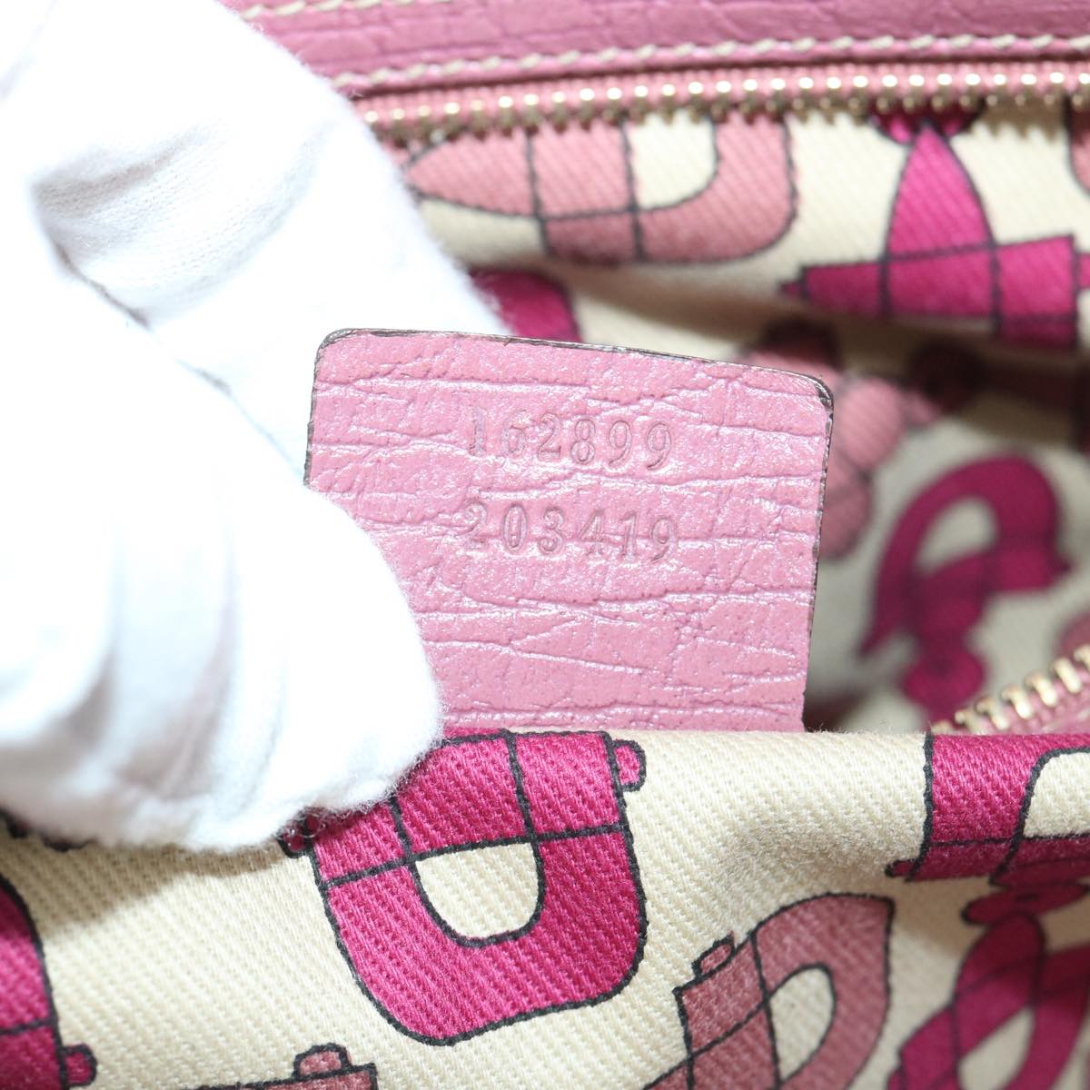 GUCCI GG Canvas Sherry Line Tote Bag Beige Pink 162899 54900