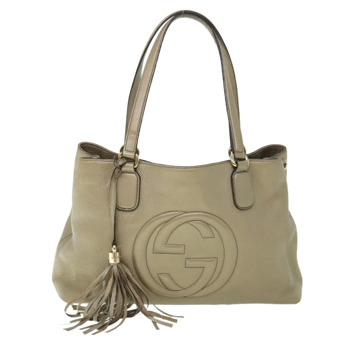 GUCCI Soho Tote Bag Leather Fringe Gold Tone 308363 54901
