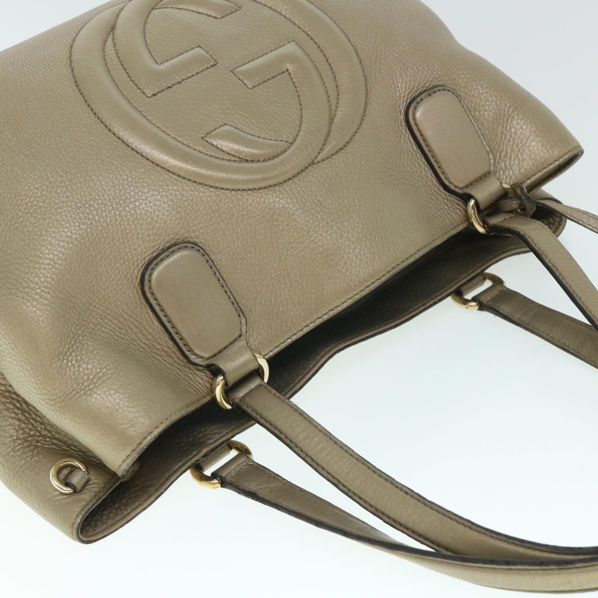 GUCCI Soho Tote Bag Leather Fringe Gold Tone 308363 54901