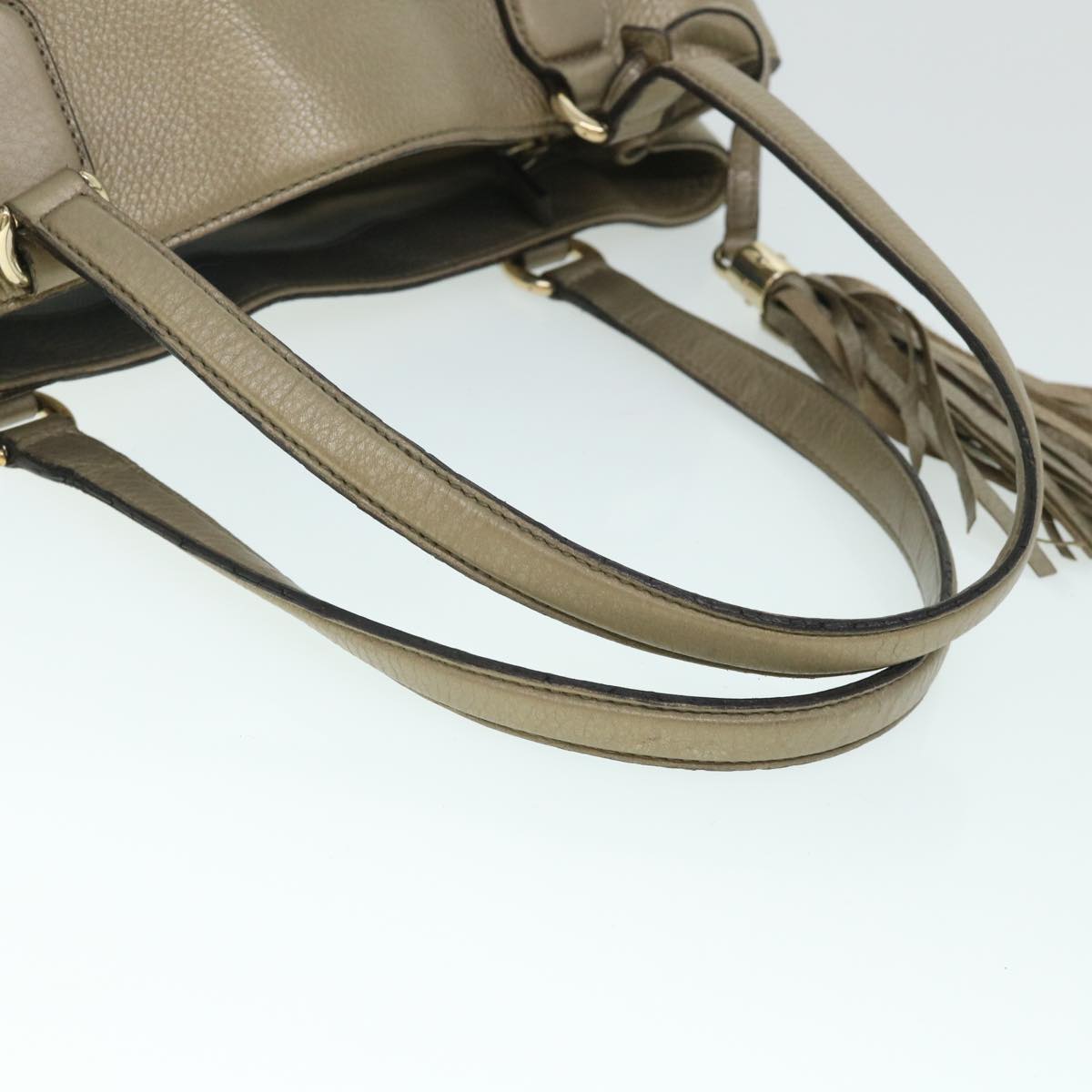 GUCCI Soho Tote Bag Leather Fringe Gold Tone 308363 54901