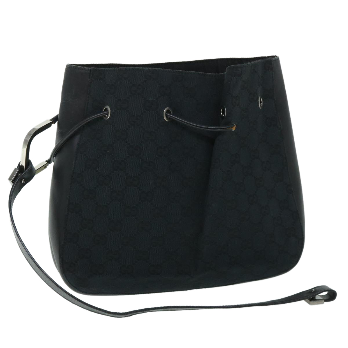 GUCCI GG Canvas Shoulder Bag Black 01165 54915