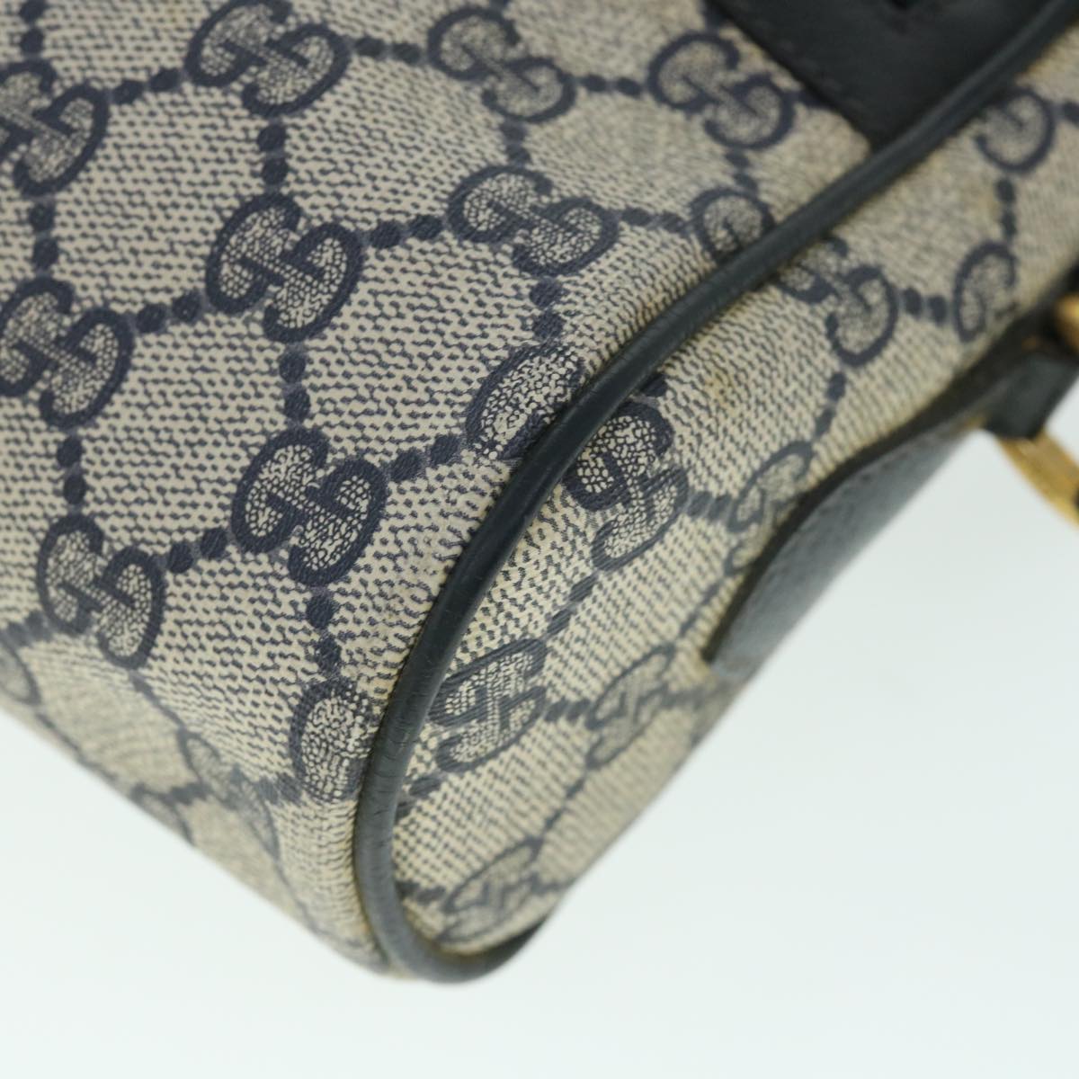 GUCCI GG Canvas Sherry Line Shoulder Bag PVC Leather Navy Red 54963
