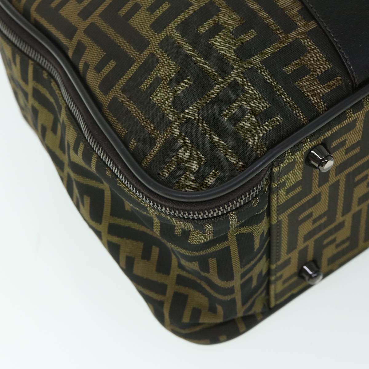 FENDI Zucca Canvas Boston Bag Brown 54989