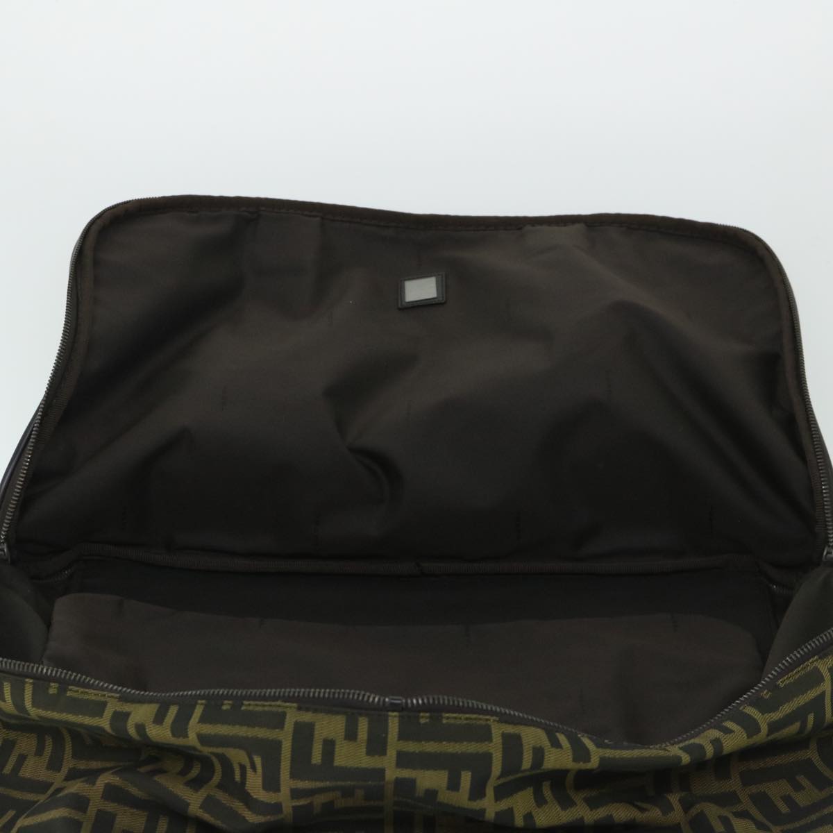 FENDI Zucca Canvas Boston Bag Brown 54989