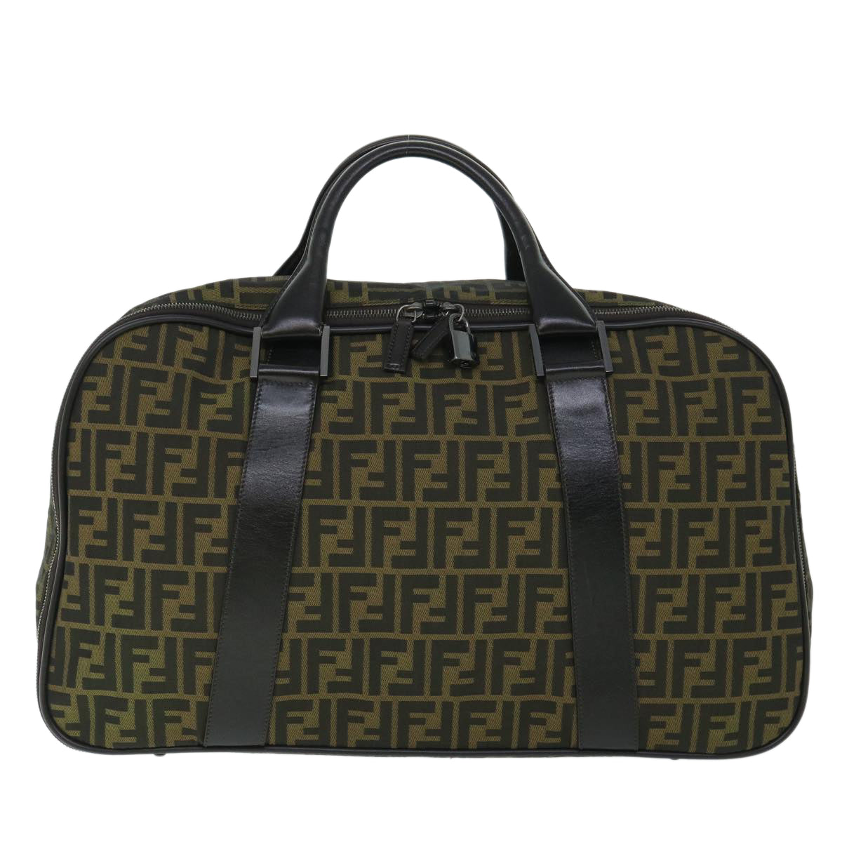 FENDI Zucca Canvas Boston Bag Brown 54989