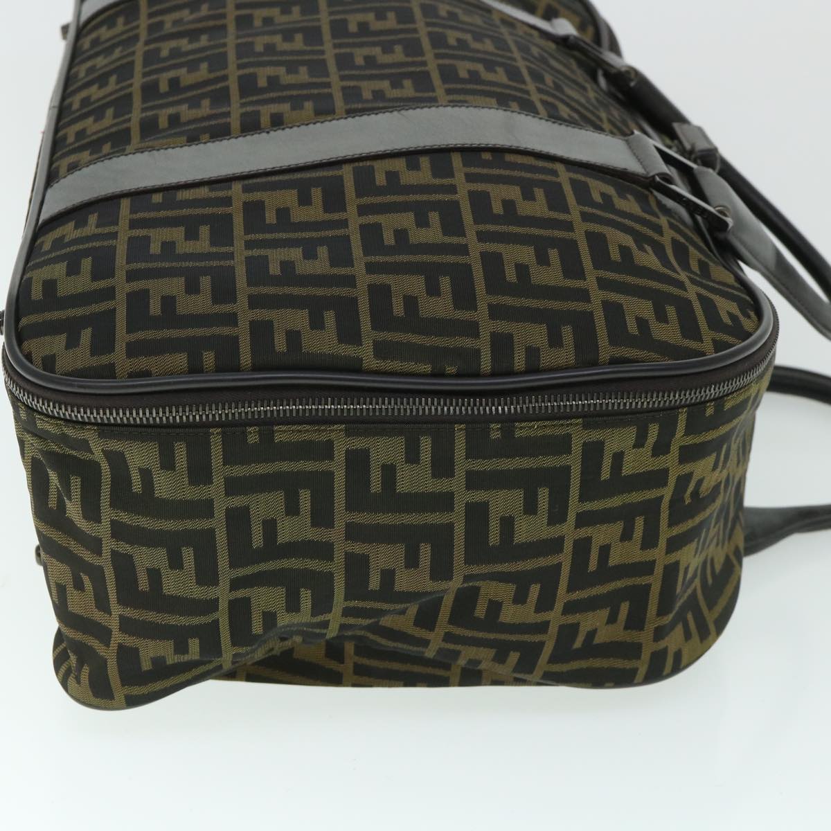 FENDI Zucca Canvas Boston Bag Brown 54989