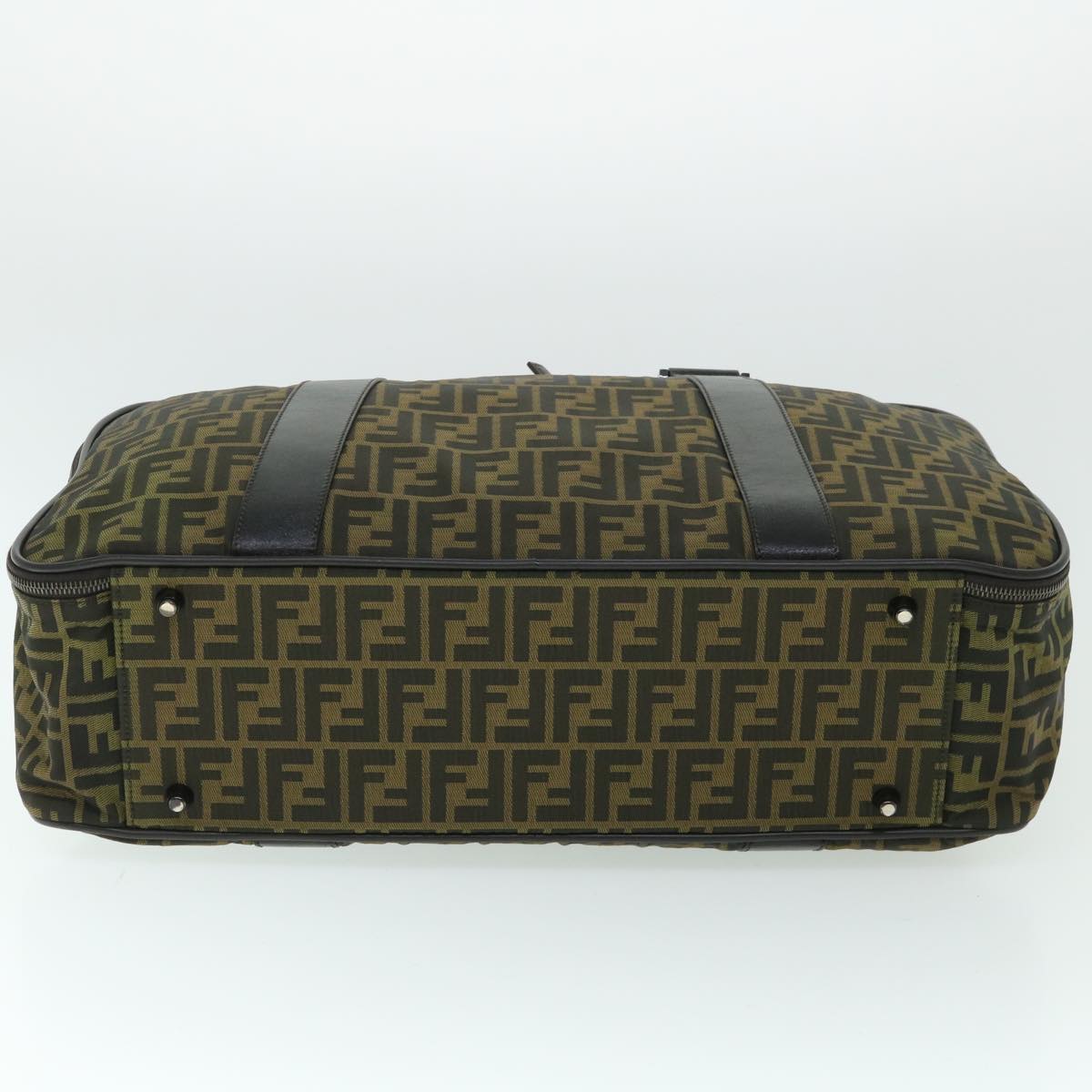 FENDI Zucca Canvas Boston Bag Brown 54989