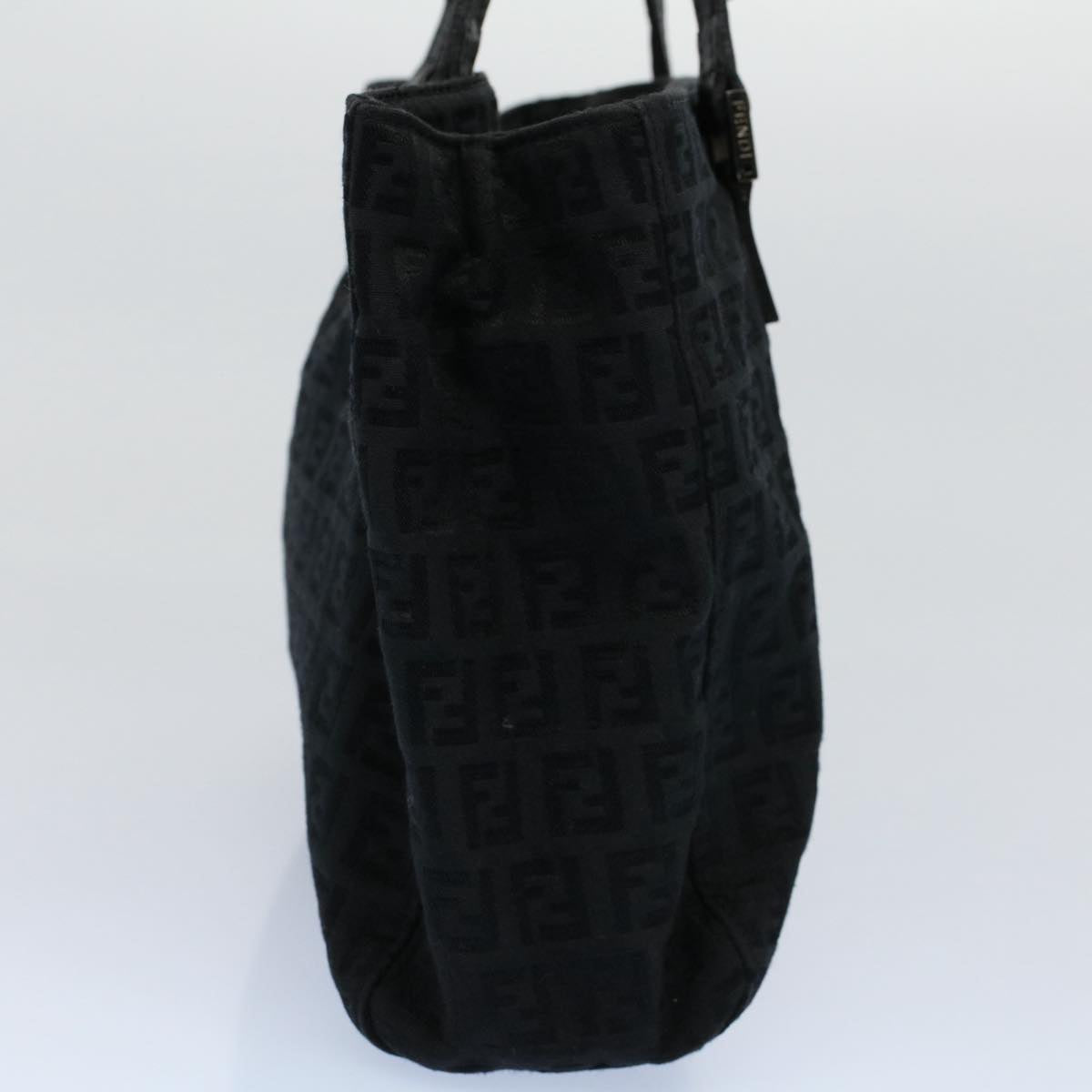 FENDI Zucchino Canvas Hand Bag Black 55024