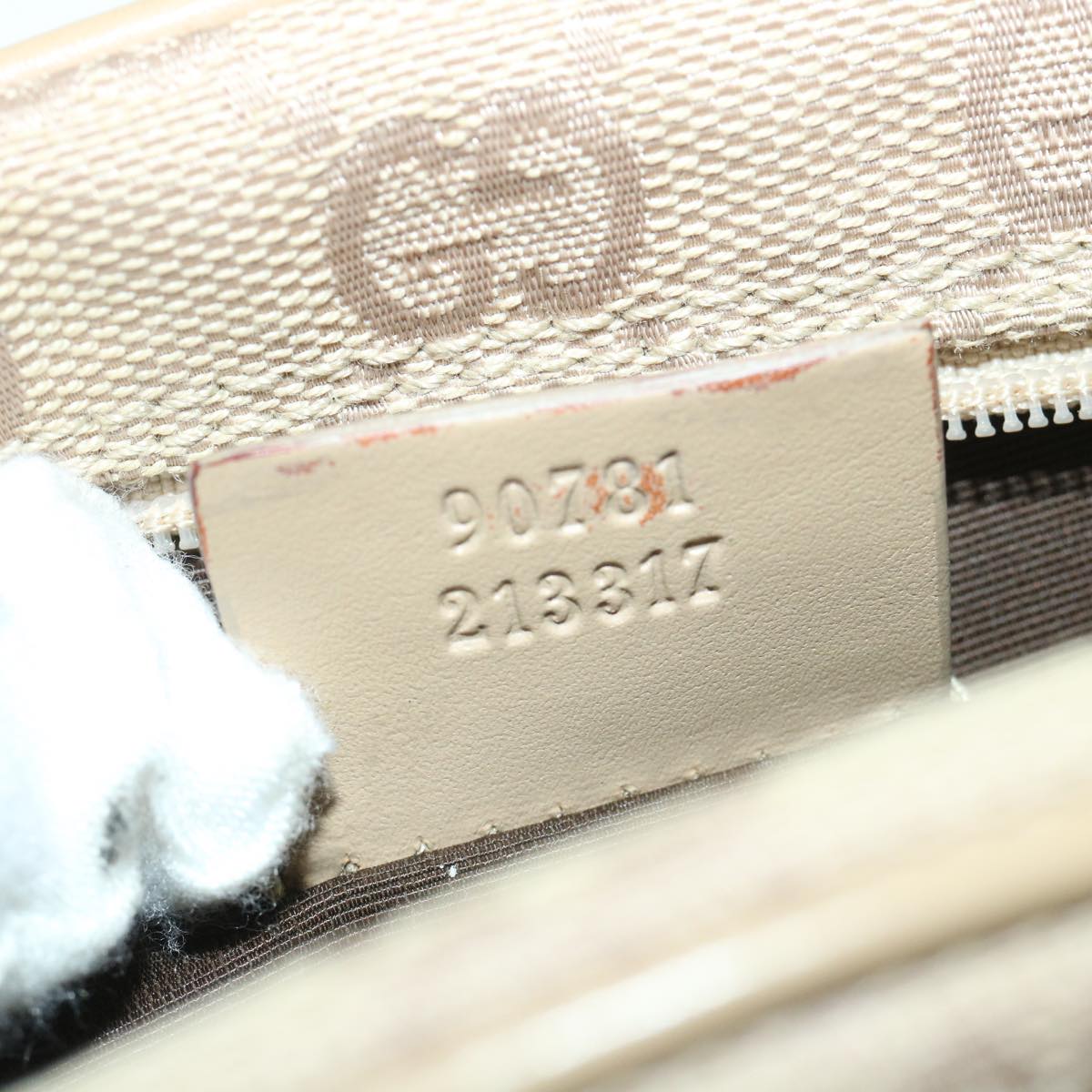 GUCCI GG Canvas Shoulder Bag Beige 90781 55288