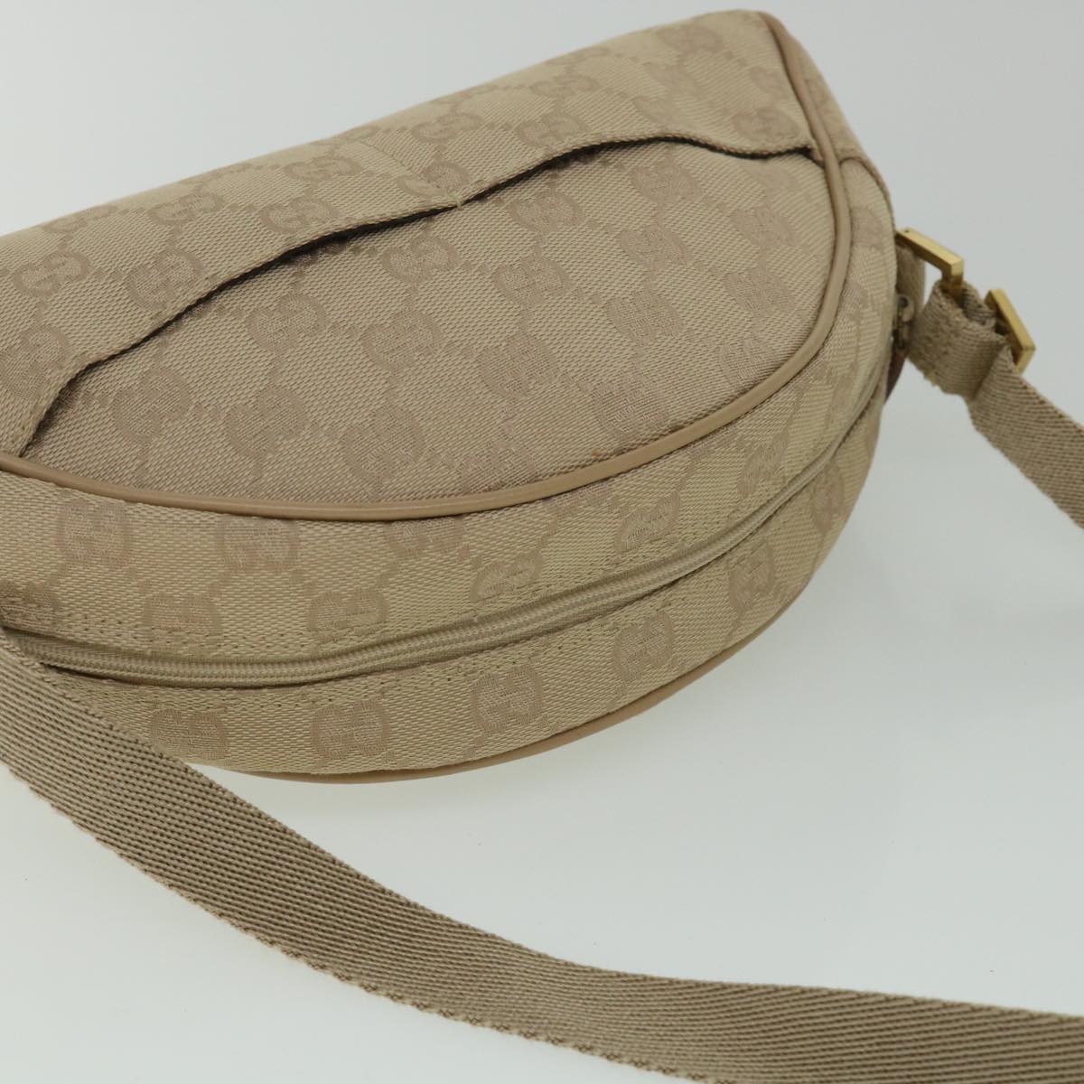 GUCCI GG Canvas Shoulder Bag Beige 90781 55288