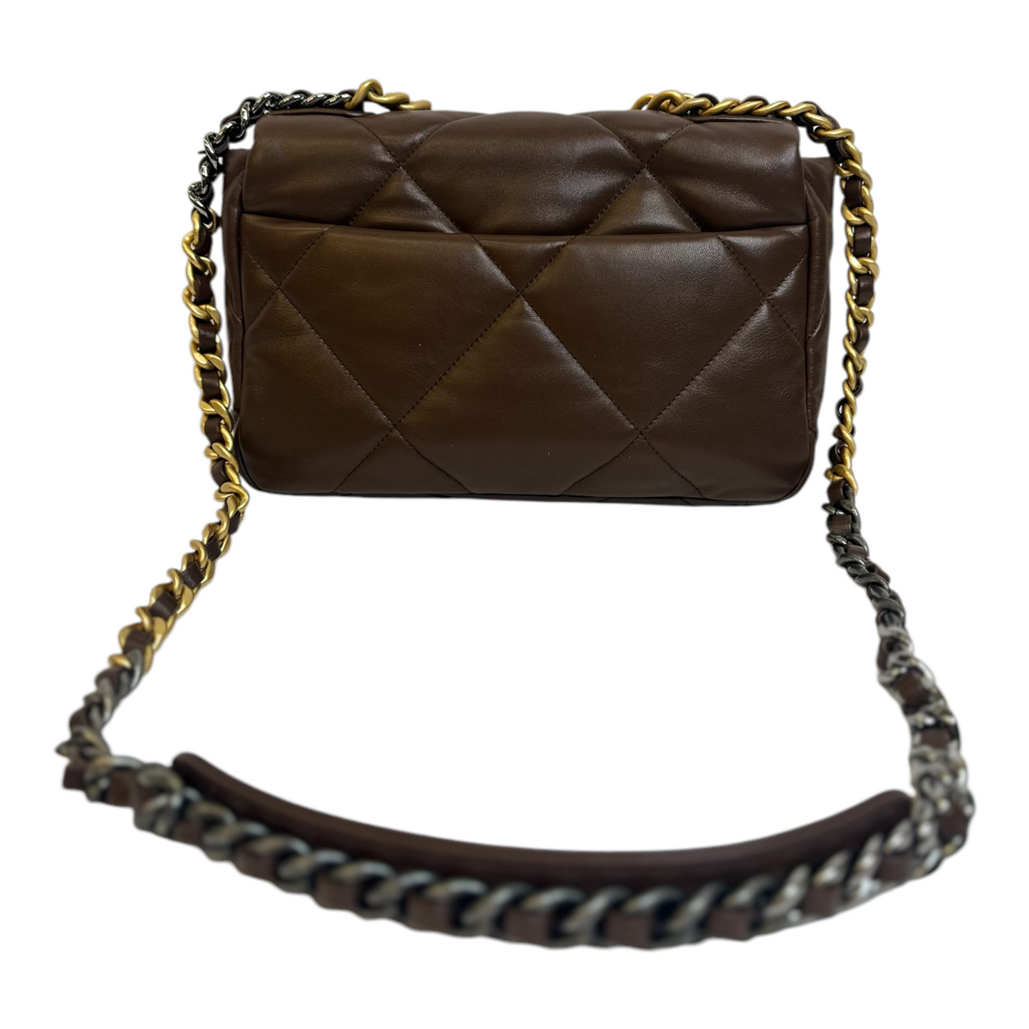 Chanel Lambskin Quilted Medium Chanel 19 Flap Brown