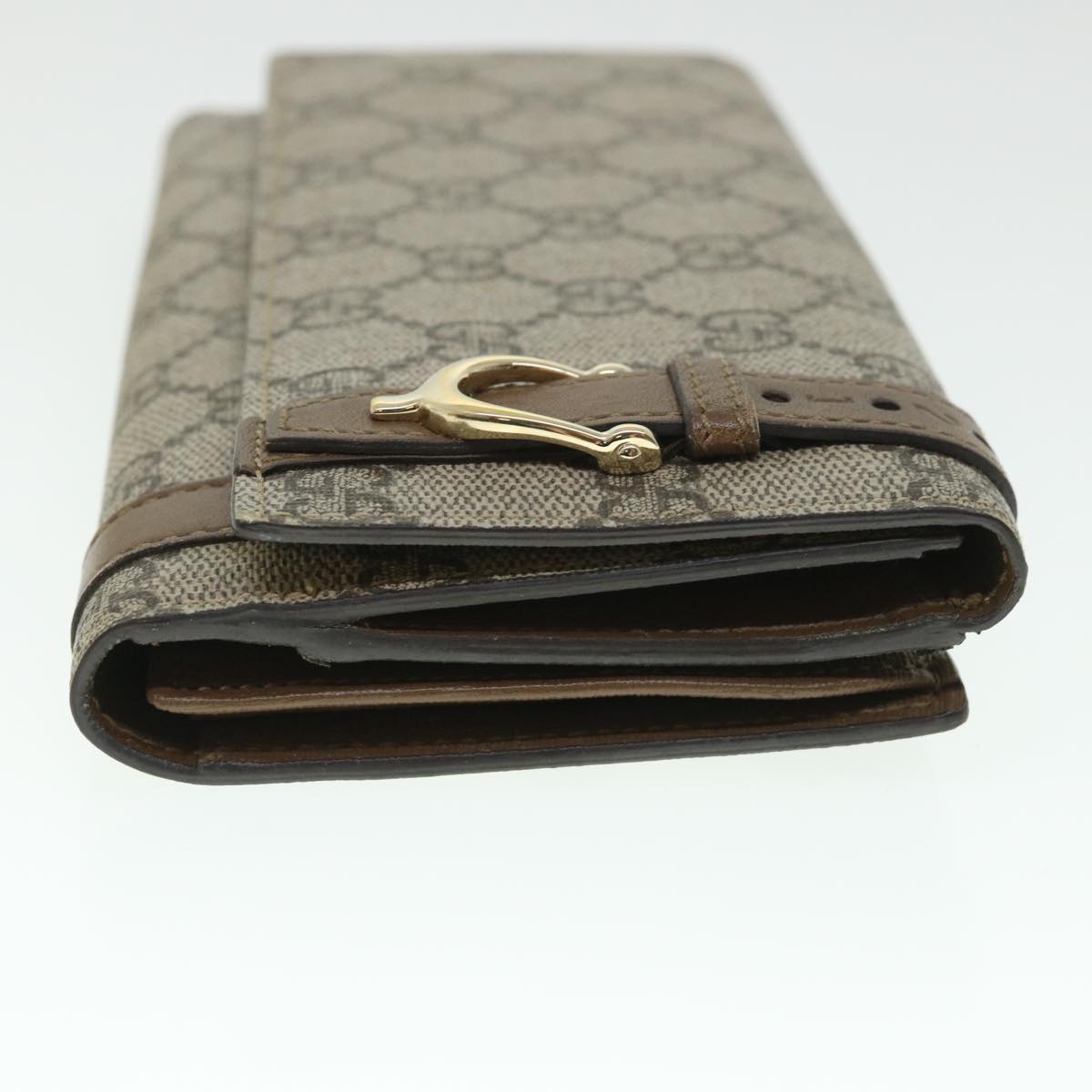 GUCCI GG Canvas Long Wallet PVC Leather Beige 309754 55618