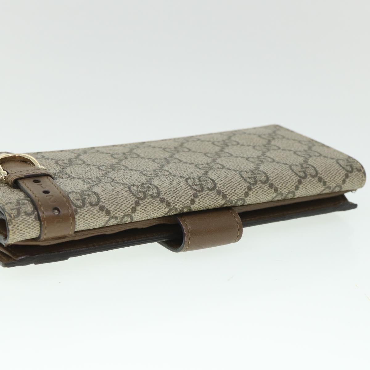 GUCCI GG Canvas Long Wallet PVC Leather Beige 309754 55618