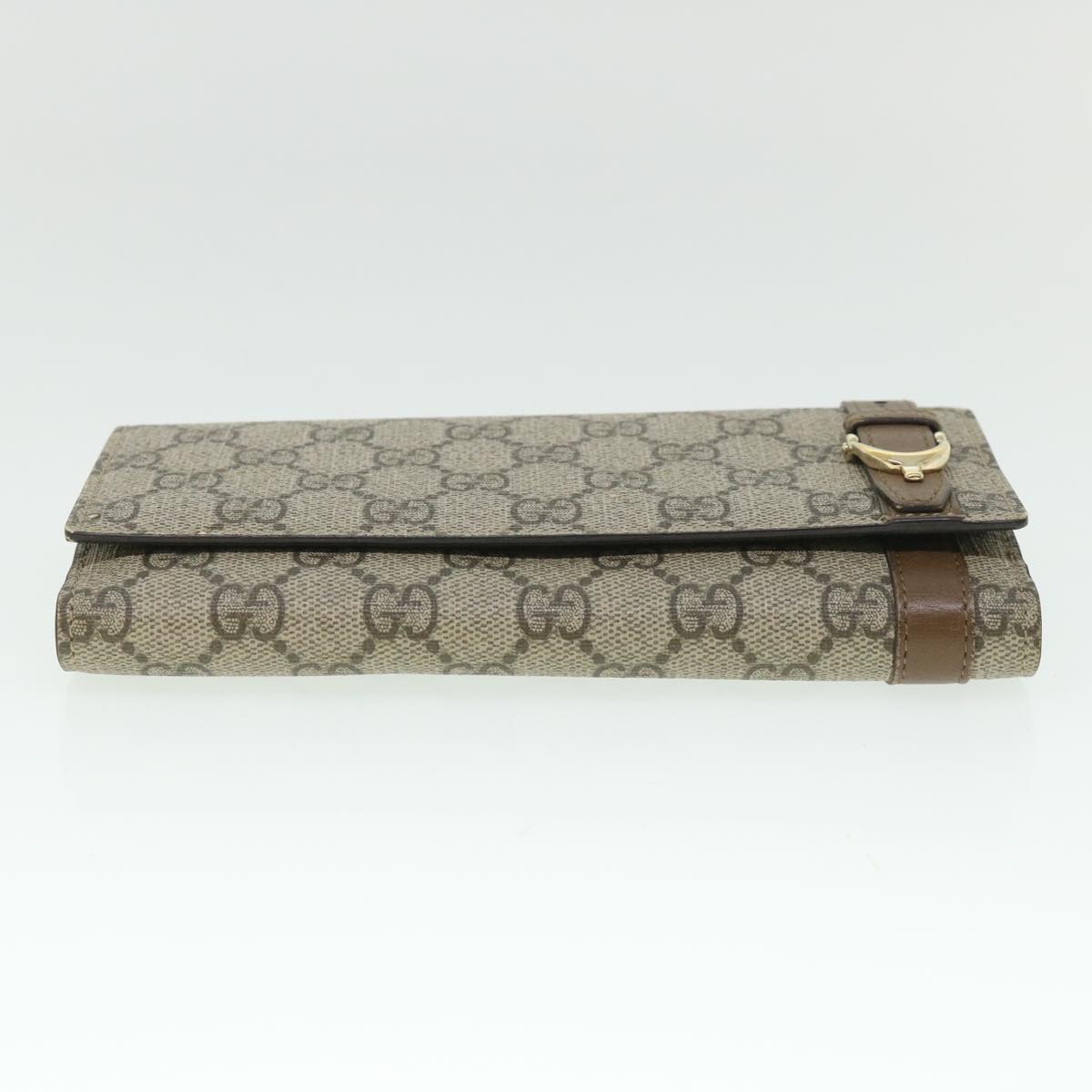 GUCCI GG Canvas Long Wallet PVC Leather Beige 309754 55618