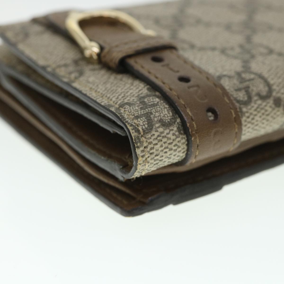 GUCCI GG Canvas Long Wallet PVC Leather Beige 309754 55618