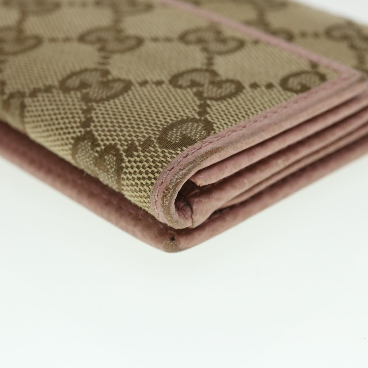 GUCCI GG Canvas Long Wallet Beige Pink 231841 55624