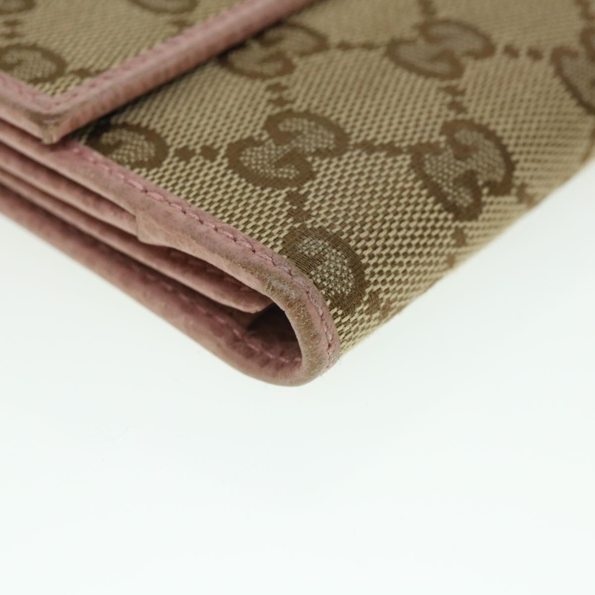 GUCCI GG Canvas Long Wallet Beige Pink 231841 55624