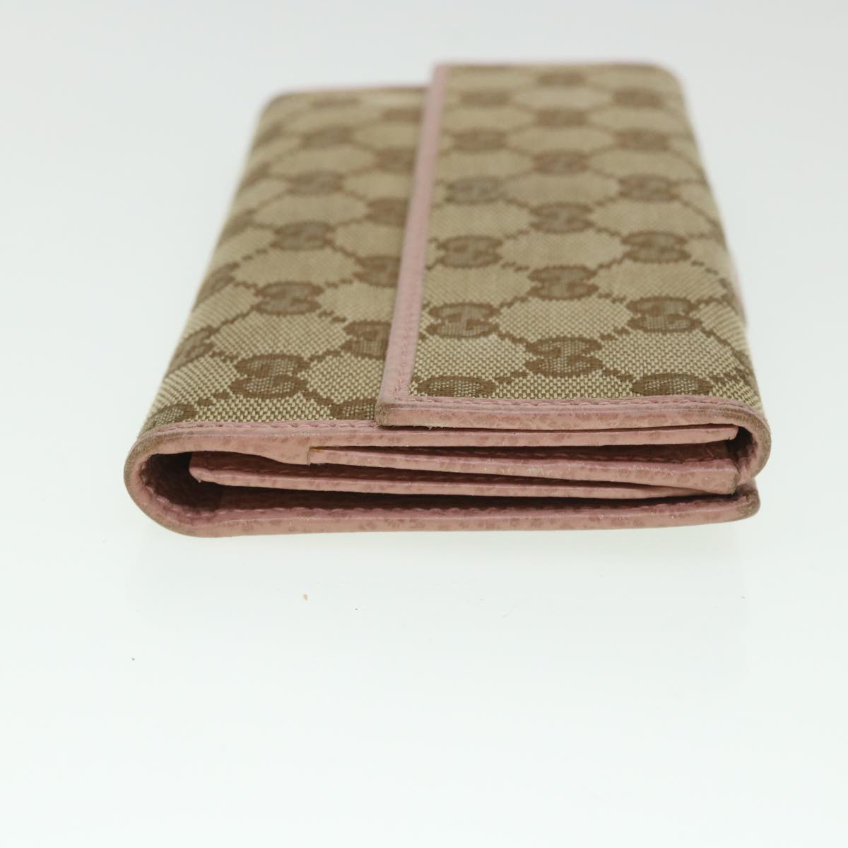 GUCCI GG Canvas Long Wallet Beige Pink 231841 55624
