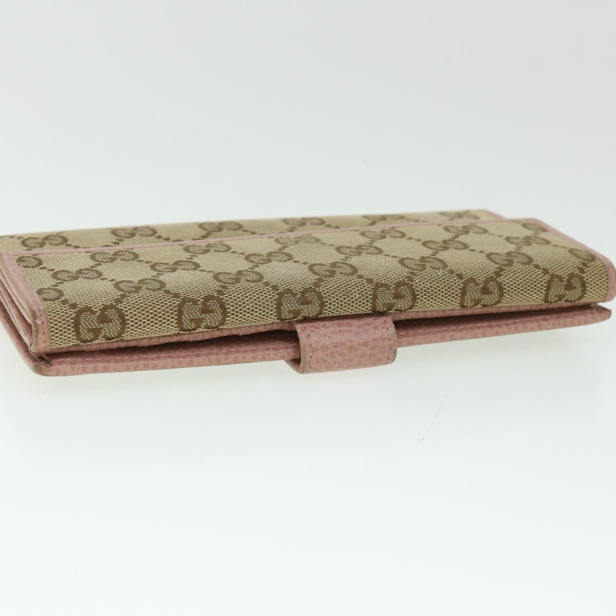 GUCCI GG Canvas Long Wallet Beige Pink 231841 55624