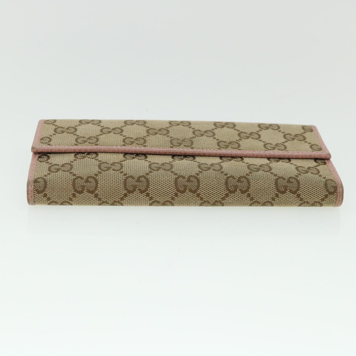 GUCCI GG Canvas Long Wallet Beige Pink 231841 55624