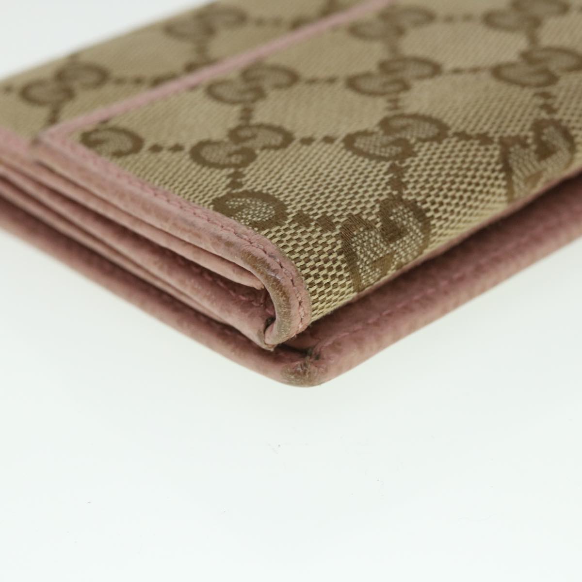 GUCCI GG Canvas Long Wallet Beige Pink 231841 55624