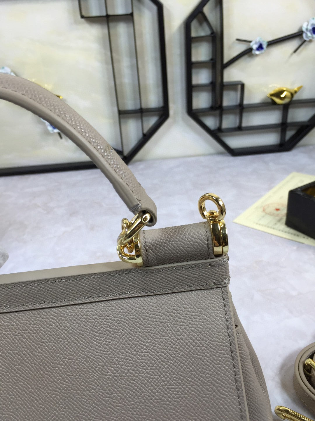GLAMI MeGLAMIum Sicily Handbag In Dauphine Grey For Women 10.2in/26cm GLAMI GLAMI4347A100187195