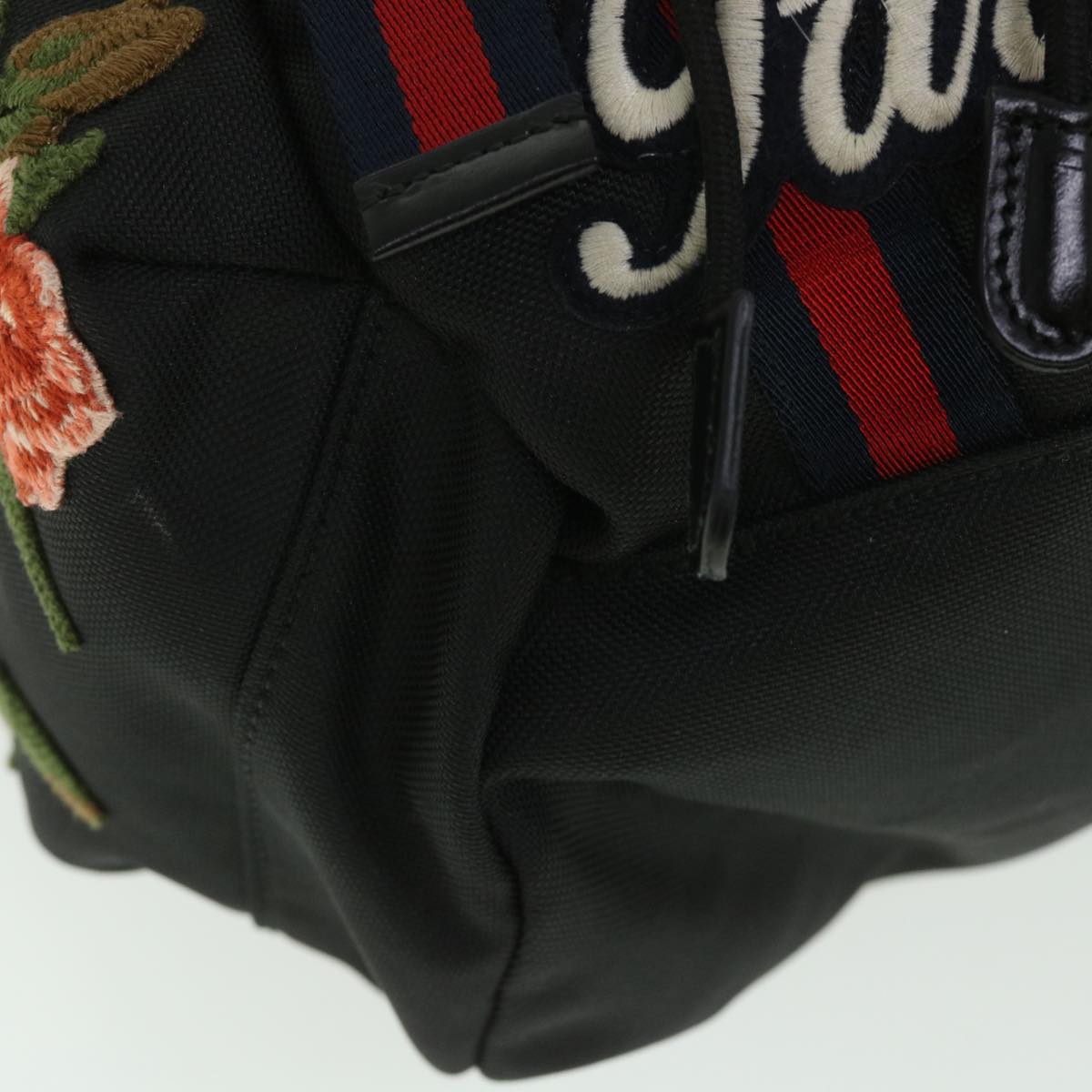 GUCCI Embroidered Tiger Web Sherry Line Backpack Nylon Black 429037 55638A