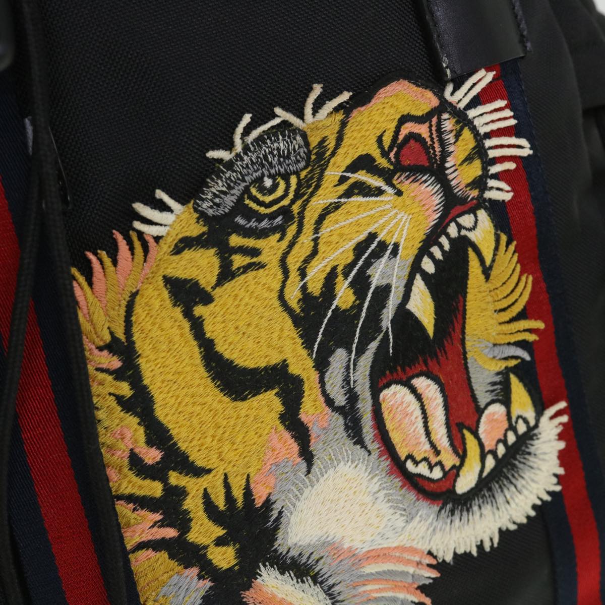 GUCCI Embroidered Tiger Web Sherry Line Backpack Nylon Black 429037 55638A