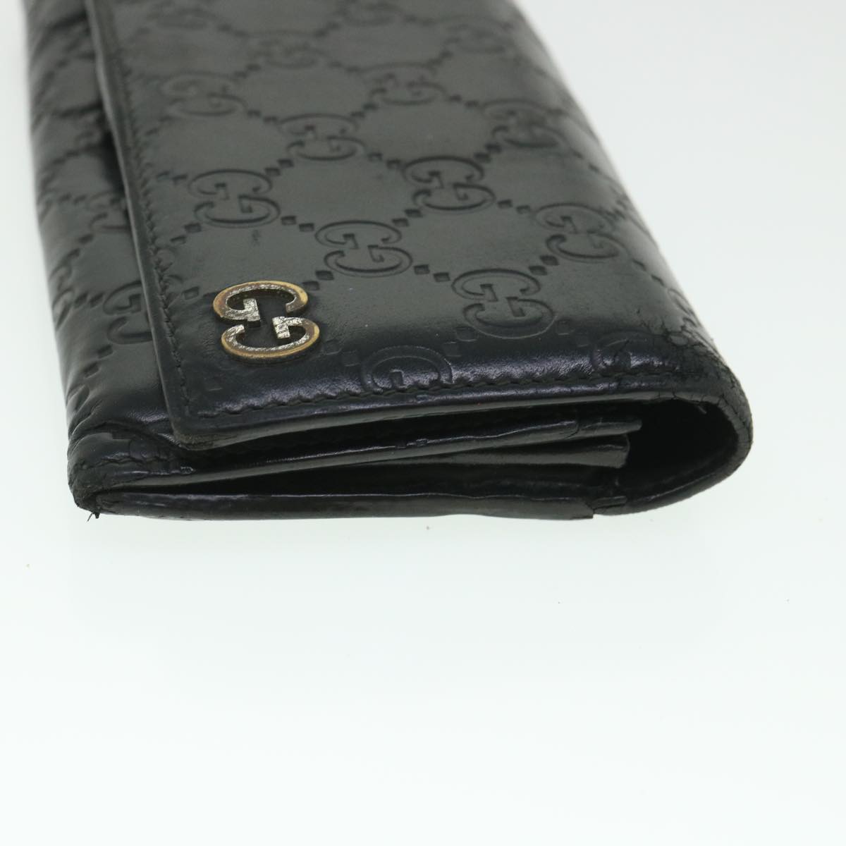 GUCCI GG Canvas Guccissima Long Wallet Black 481727 55674