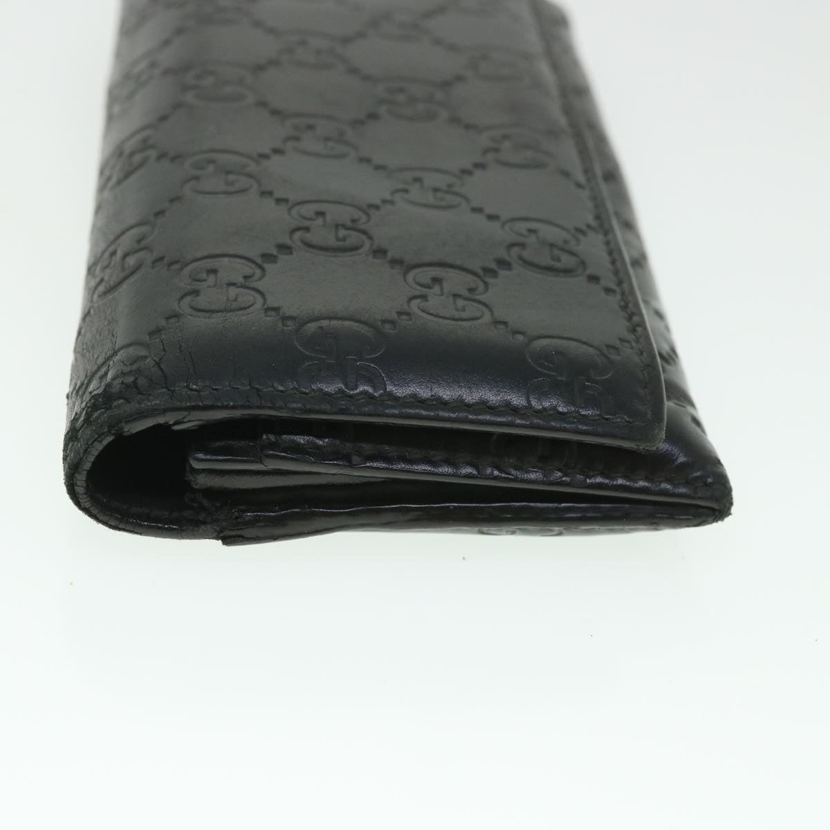 GUCCI GG Canvas Guccissima Long Wallet Black 481727 55674