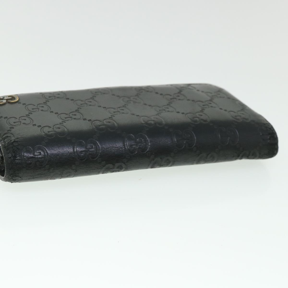 GUCCI GG Canvas Guccissima Long Wallet Black 481727 55674