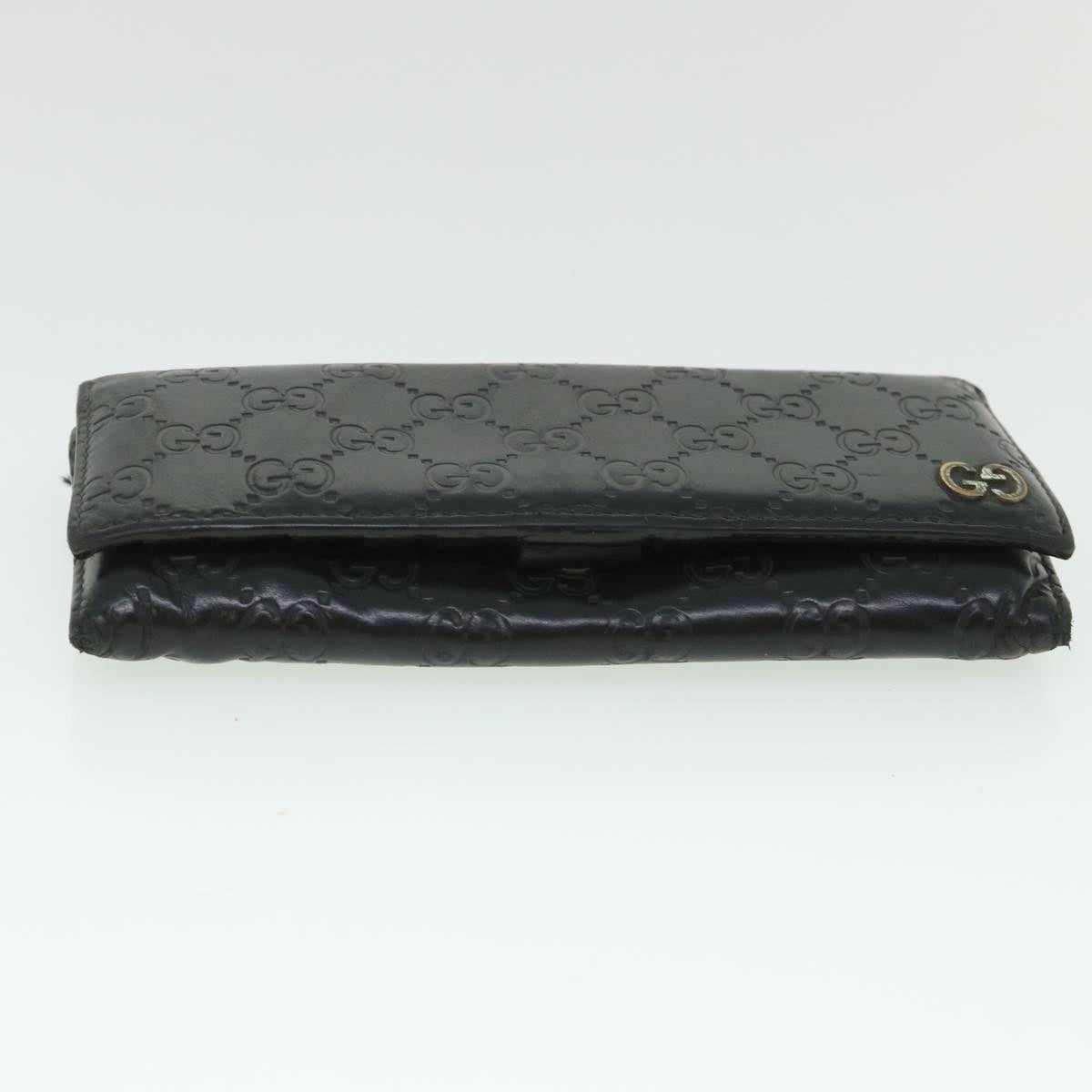 GUCCI GG Canvas Guccissima Long Wallet Black 481727 55674