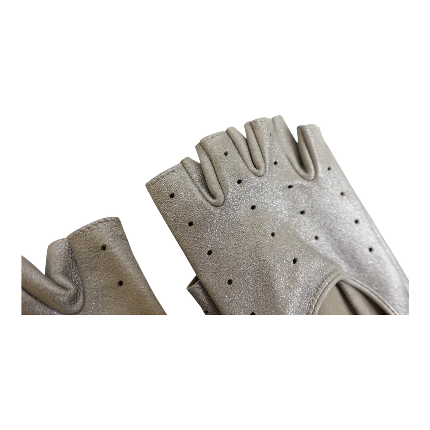 Chanel Grey Leather Driving Gloves