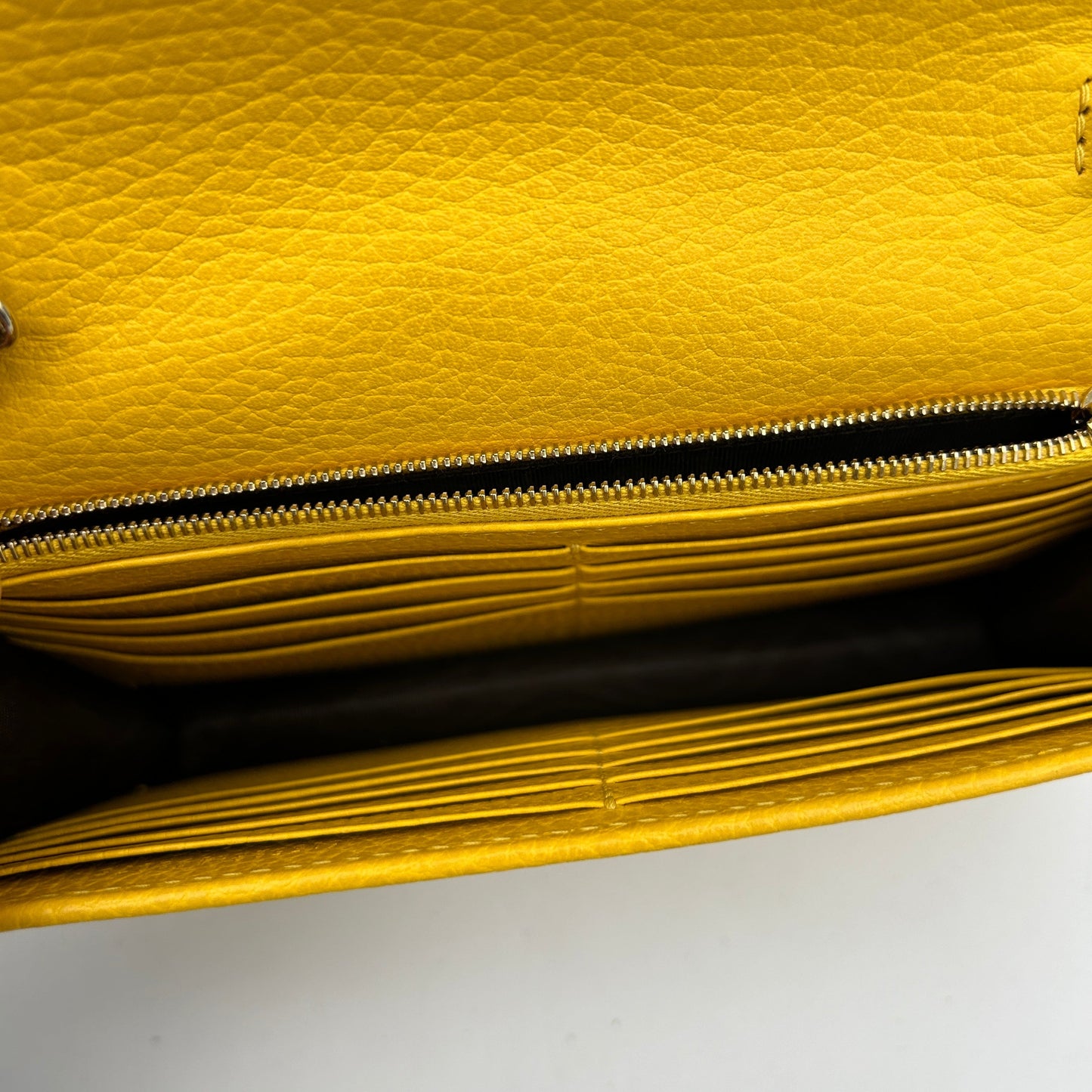 Gucci Interlocking Yellow Leather Clutch Bag
