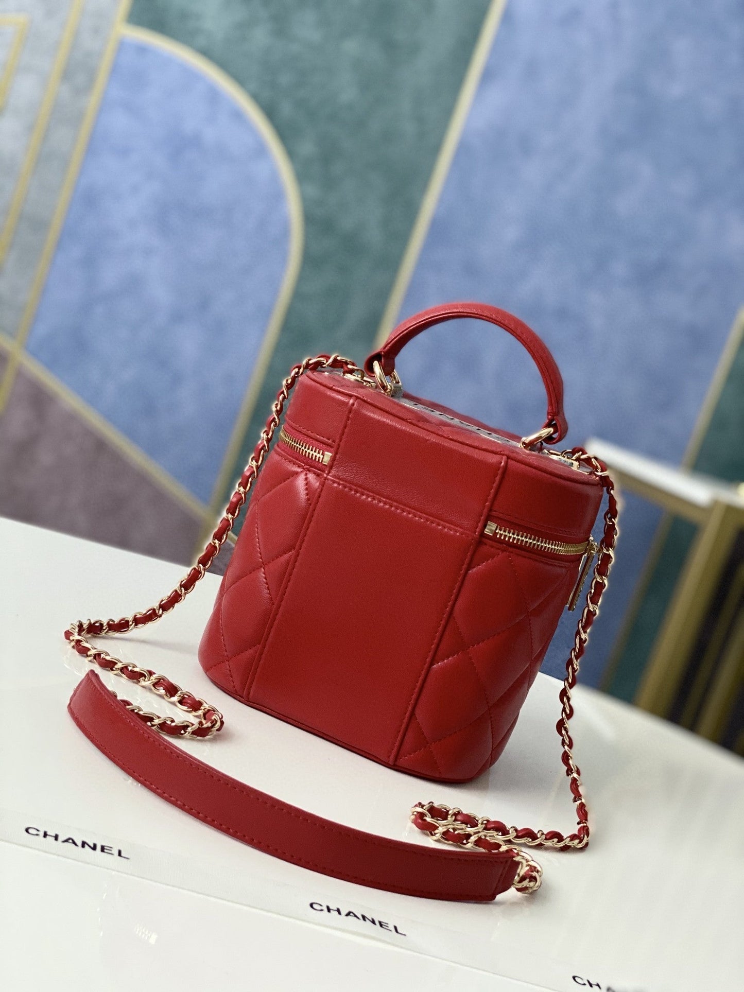 CHLVanity Case Gold Hardware Burgundy For Women Handbags, Shoulder Bags 9.4in/24cmÃ‚Â 