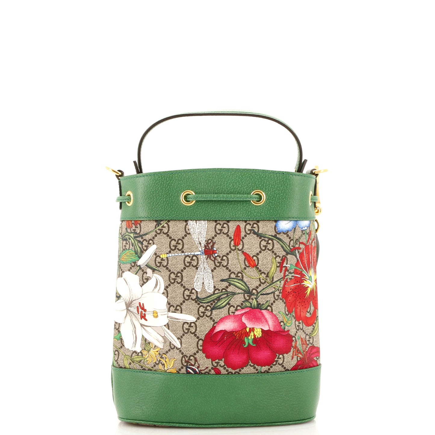Ophidia Bucket Bag Flora GG Coated Canvas and Leather  Small