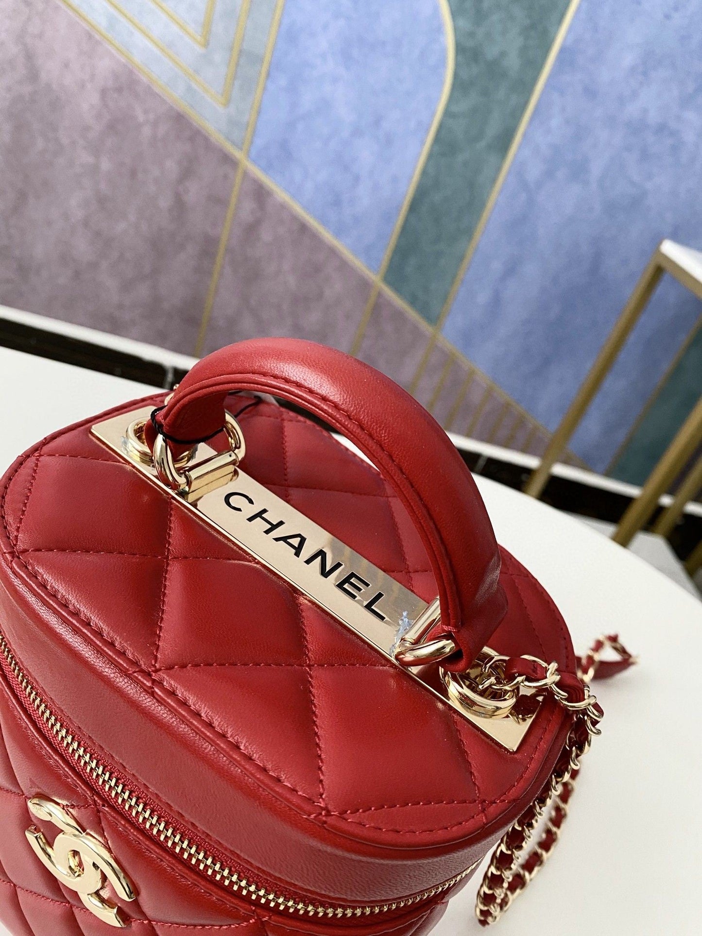 CHLVanity Case Gold Hardware Burgundy For Women Handbags, Shoulder Bags 9.4in/24cmÃ‚Â 