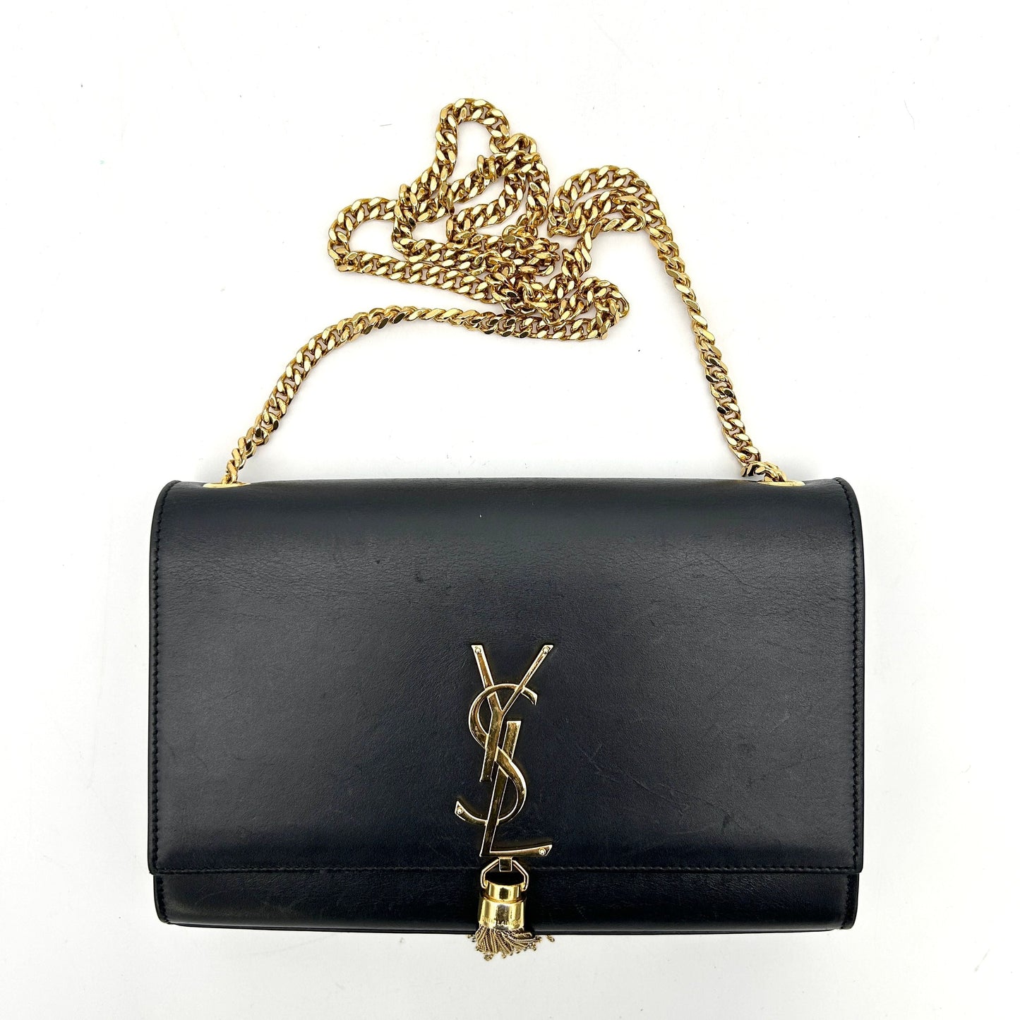 Saint Laurent Classic Kate Tassel Chain Shoulder Black LA30622