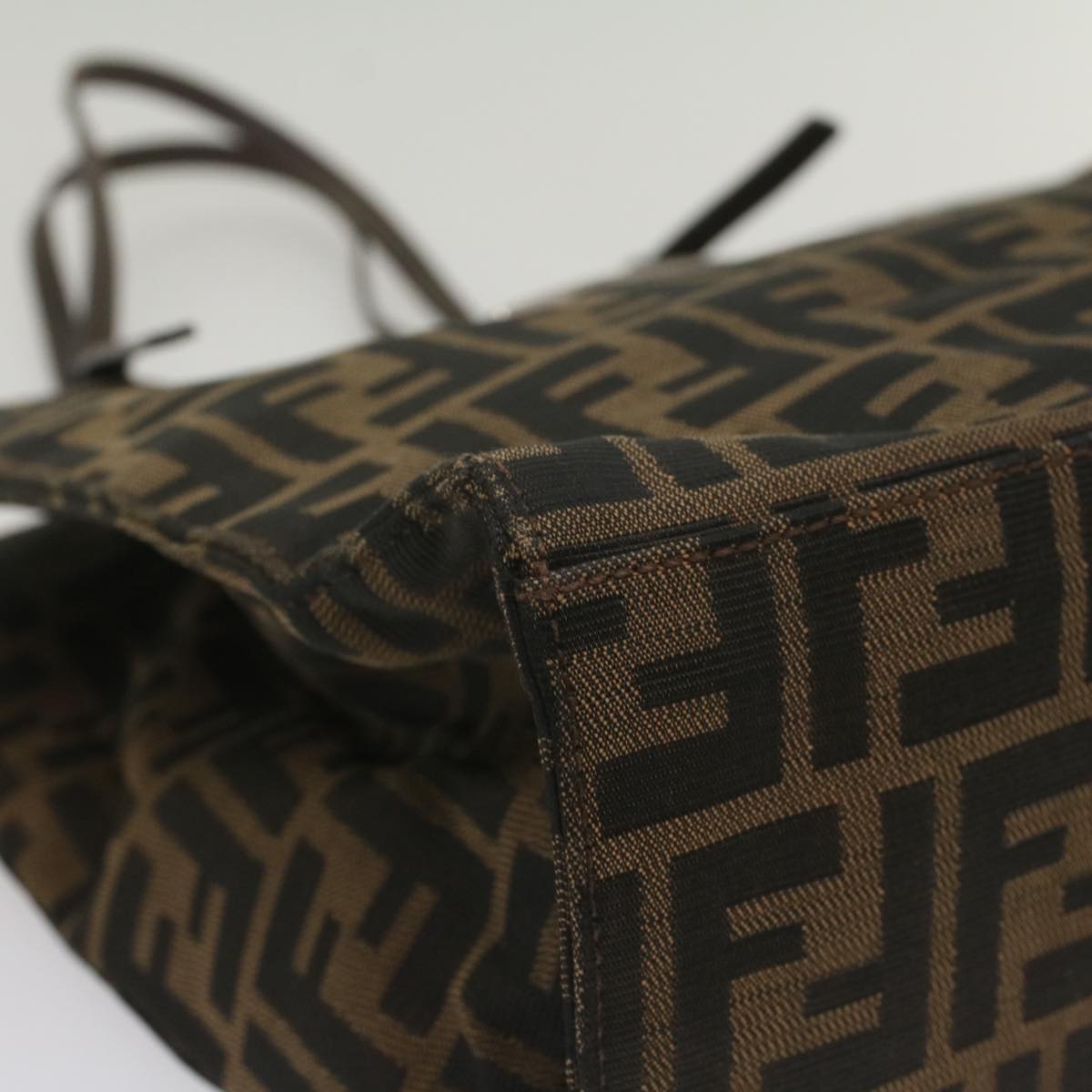 FENDI Zucca Canvas Shoulder Bag Black Brown 56759