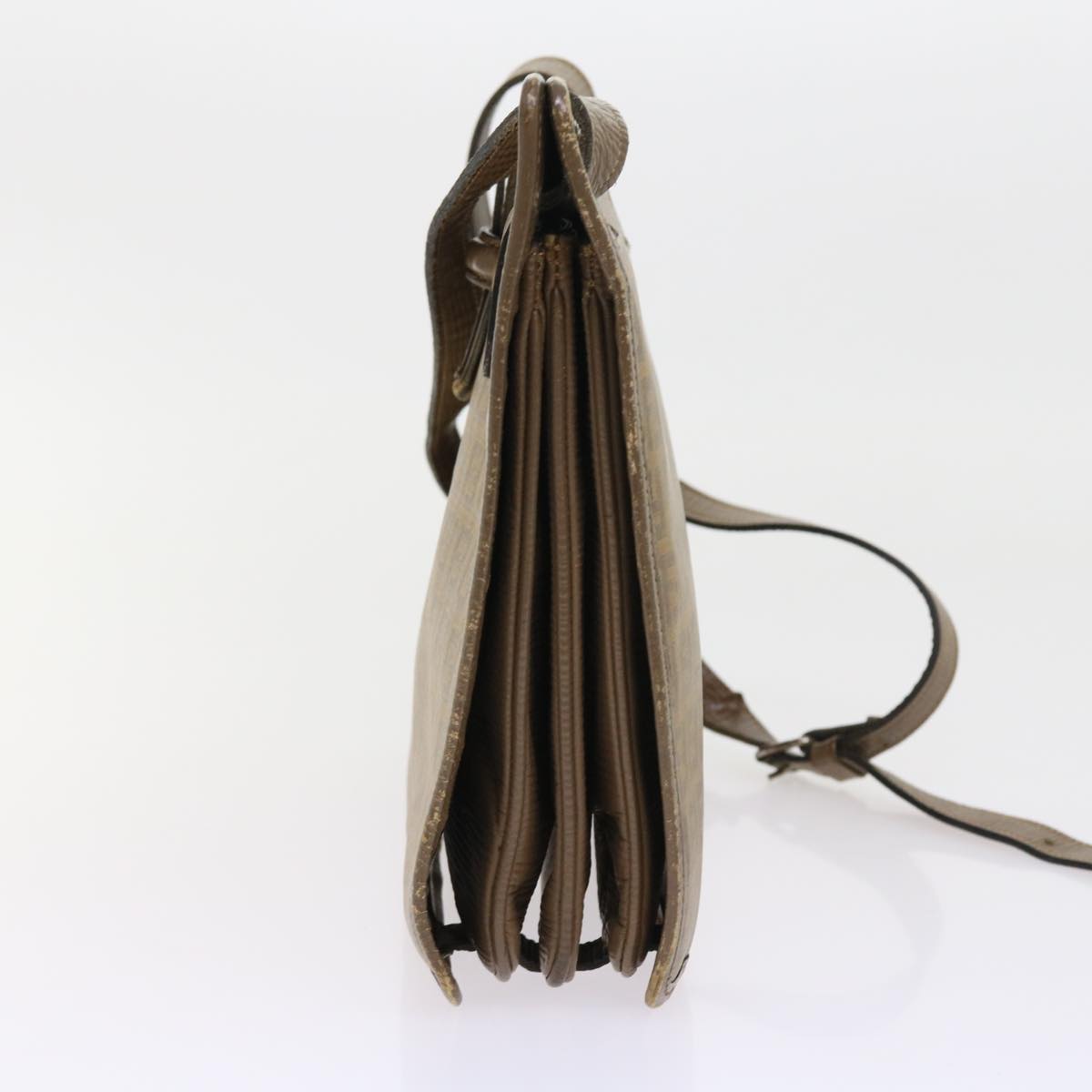 FENDI Zucchino Canvas Shoulder Bag Brown 56785