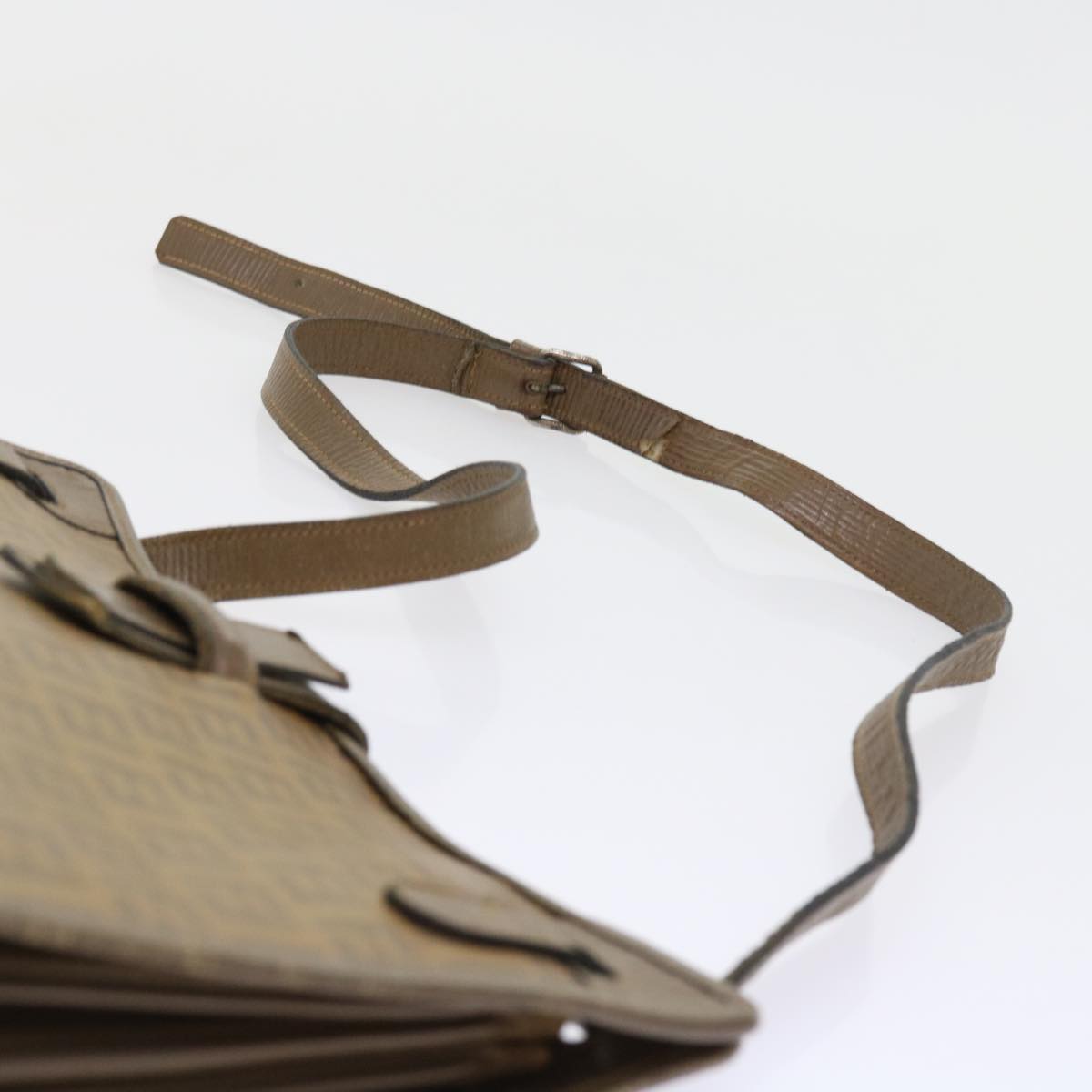 FENDI Zucchino Canvas Shoulder Bag Brown 56785