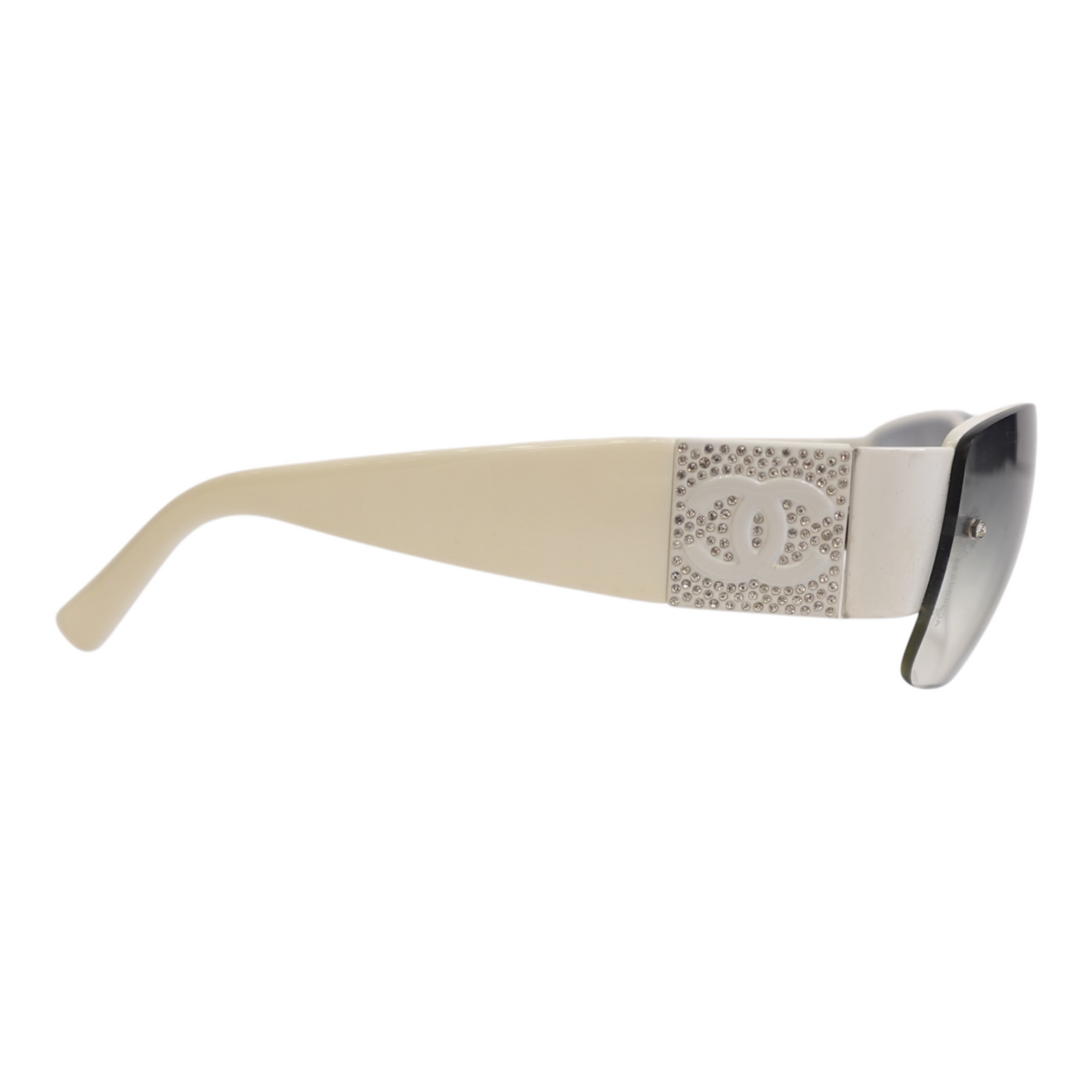 Chanel White Rectangular Sunglasses