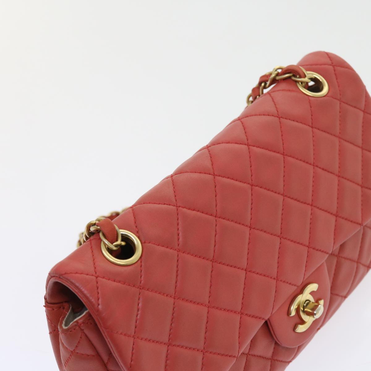 CHANEL Matelasse Chain Shoulder Bag Lamb Skin Valentine Only Pink CC 57072A