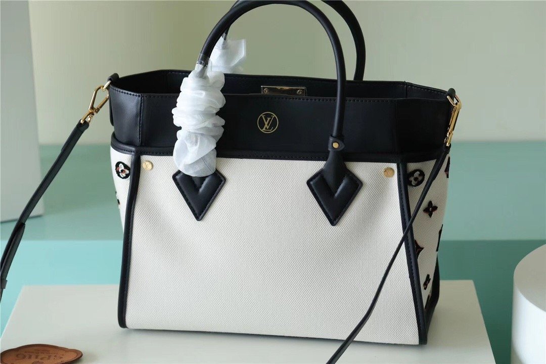 LV On My Side MM Bag Monogram GlamIower For Women 31cm/12.2 Inches Caramel Black LV M59842