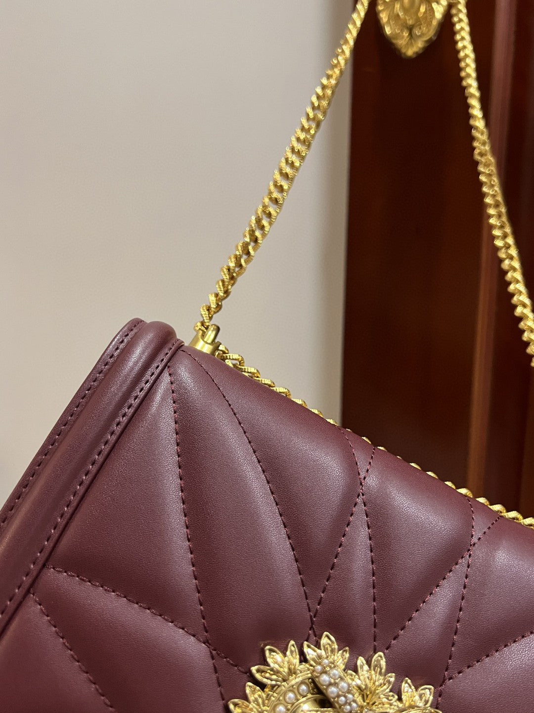 GLAMI Large Devotion Bag In Quilted Nappa Dark Violet For Women 10in/26cm GLAMI