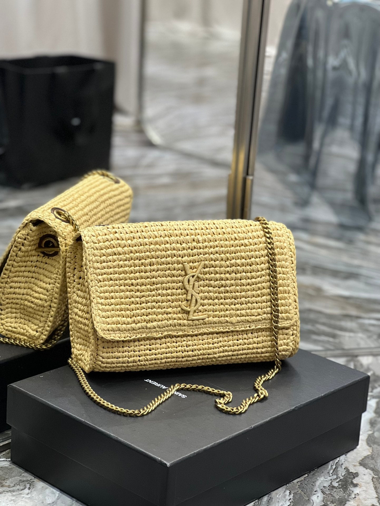 GLAMI Niki MeGLAMIum Chain Bag Yellow For Women, Women’s Bags 11in/28cm YSLÃ¢â‚¬Å½